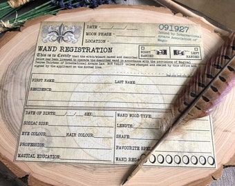 Certificado de Registro de Varita: Permiso de Mago (Descarga instantánea)