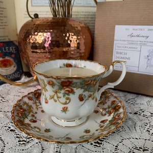 Hand poured soy wax Teacup Candle with essential oils