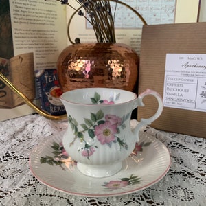 Hand poured soy wax Teacup Candle with essential oils