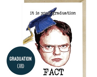 The Office Graduation Card, Dwight Schrute Graduation Gifts, Greeting Cards, High School College Graduation Cards, Dunder Mifflin, G105