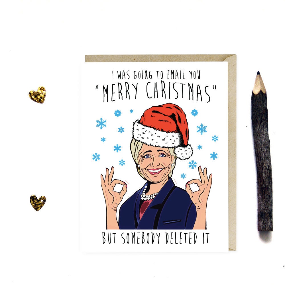 Hillary Clinton Funny Christmas Card Feminist Christmas Card Etsy