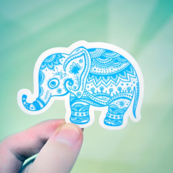 Elephant Henna Red Car Vinyl Sticker SELECT SIZE