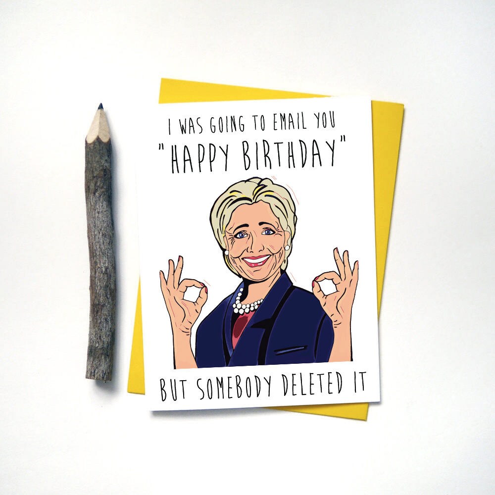 Hillary Clinton Funny Birthday Card Feminist Bday Card | Etsy