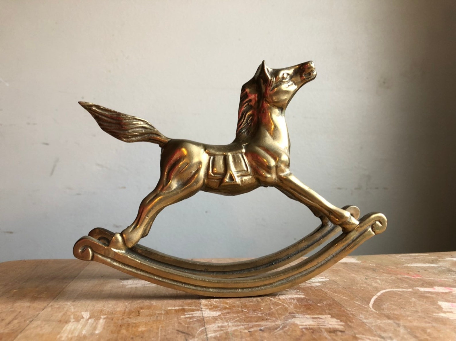 Rocking Horse / Nursery Decor/ Horse Decor Brass Etsy