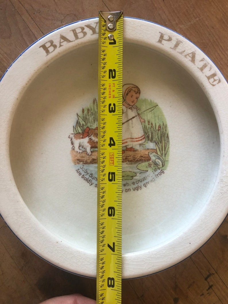 Vintage Ceramic Baby Plate With Lip to Prevent Food From Etsy