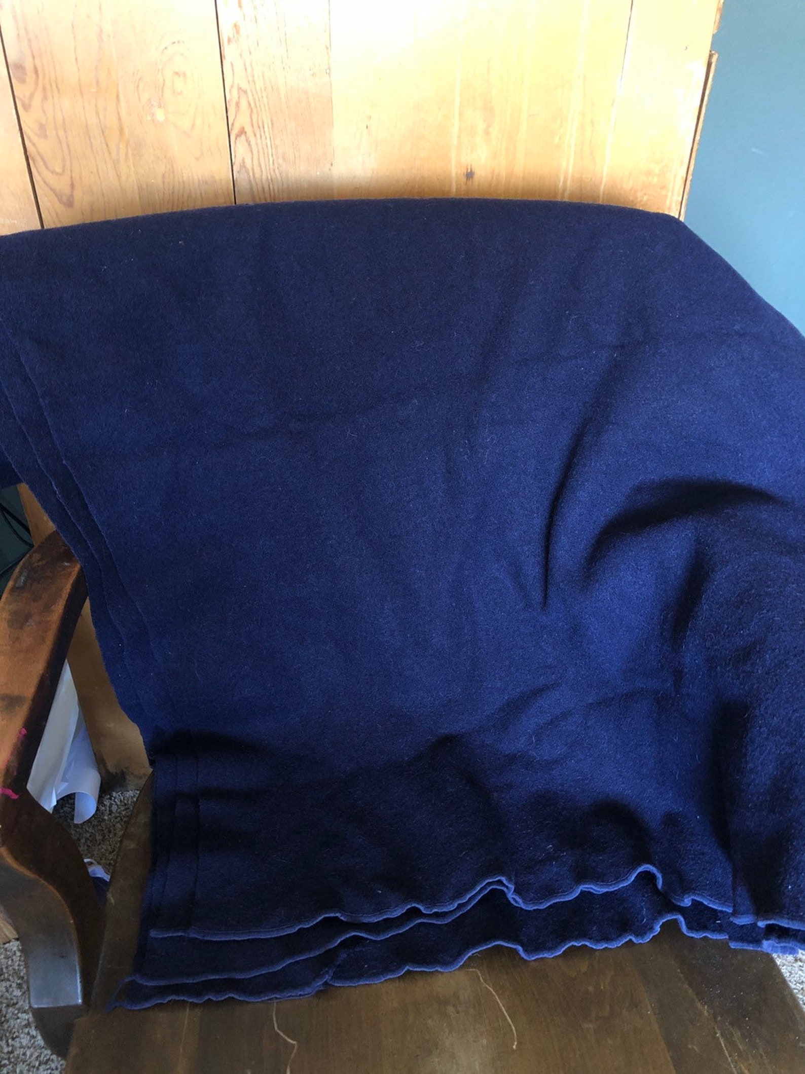 Vintage pure wool navy blue blanketpossibly is navy. Etsy