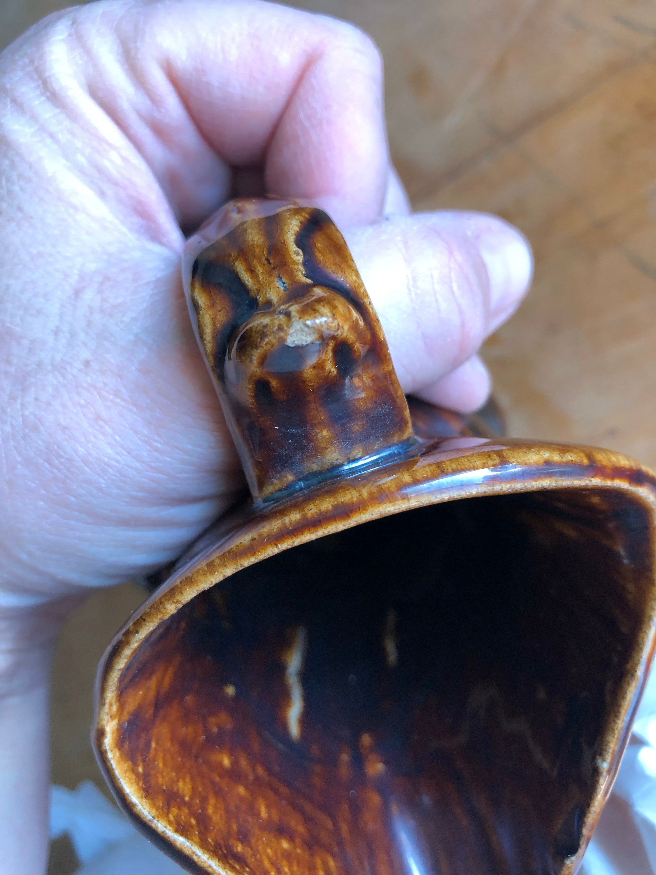 Antique Bennington Pottery Toby Mug Pitcher Rockingham Brown Glaze ...