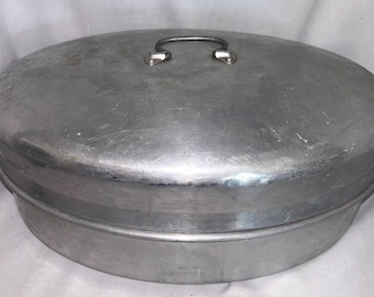 Vintage 8 Quart Aluminum Oval Roaster by Tournus France | Oval