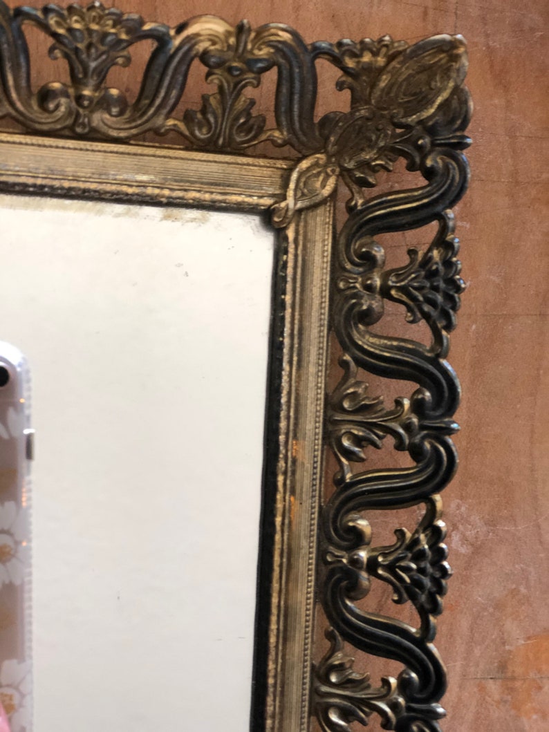 Vintage Mirrored Vanity Tray Mirror Perfume Tray Metal Etsy