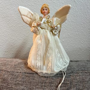 Vintage porcelain light up angel tree topper