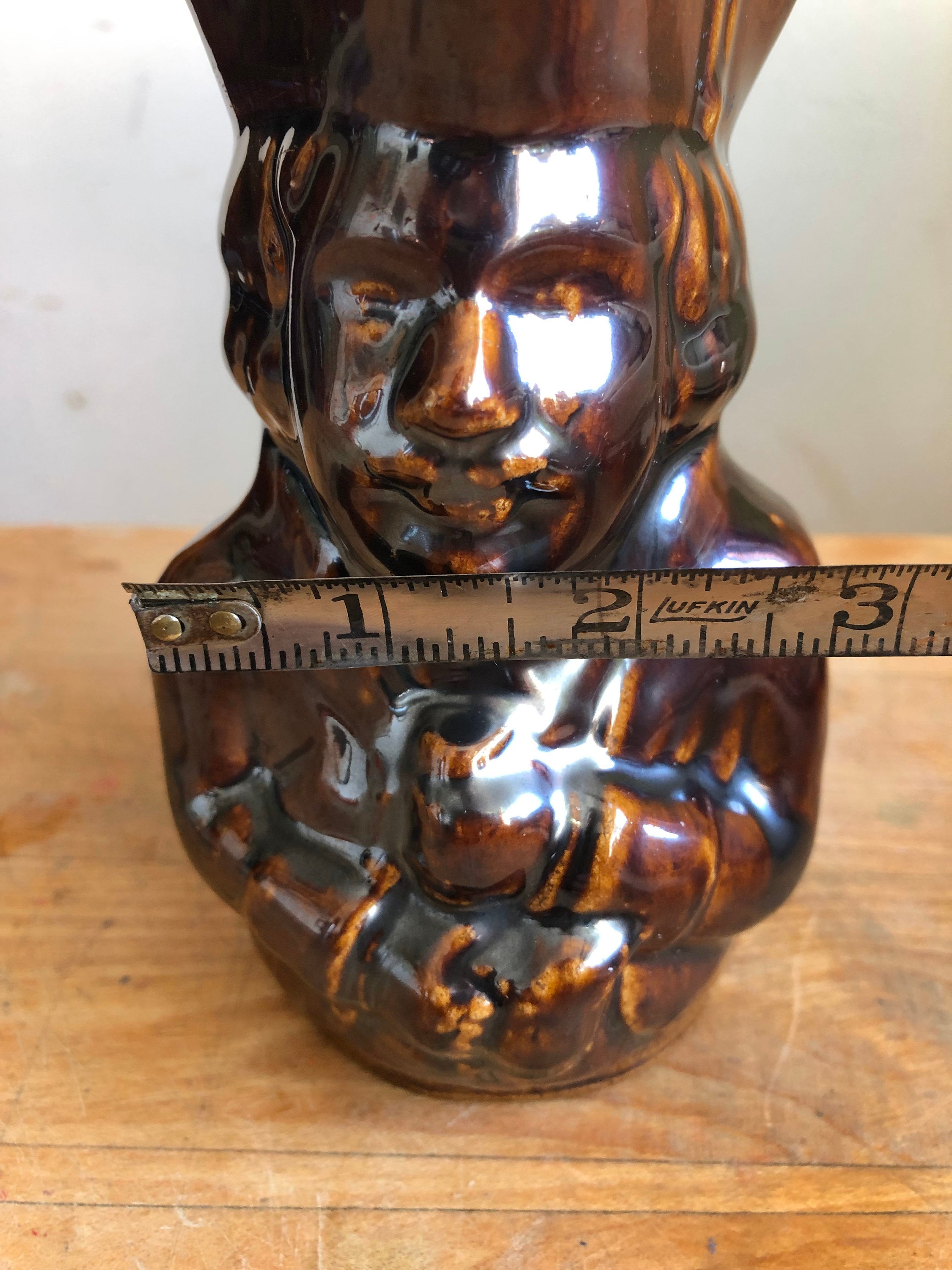 Antique Bennington Pottery Toby Mug Pitcher Rockingham Brown Glaze ...