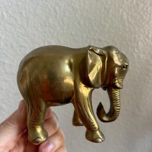 vintage brass elephant figurine. Elephant statue. Elephant bookend. Elephant paperweight. Desk. Free shipping!