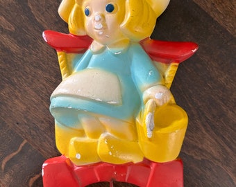 Vintage miller studio Chalk ware girl wall plaque.