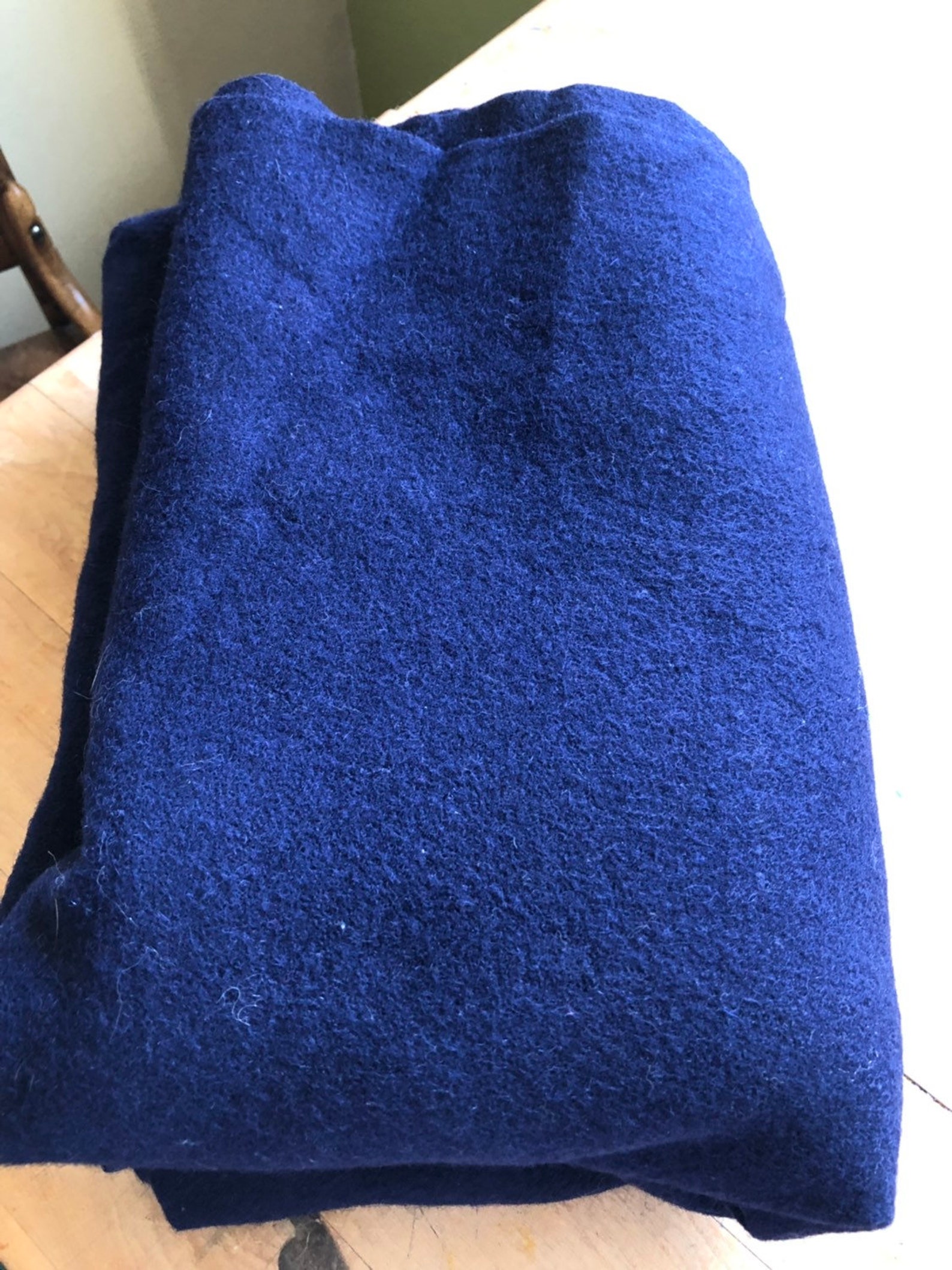 Vintage pure wool navy blue blanketpossibly is navy. Etsy