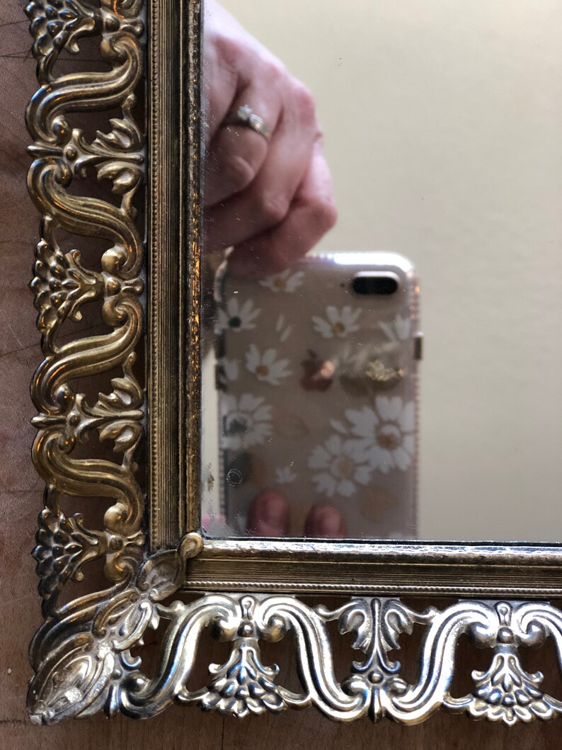 Vintage Mirrored Vanity Tray Mirror Perfume Tray Metal Etsy