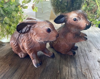 Cute vintage Easter bunny or rabbit ceramic decor. Nursery decor or Easter decoration.