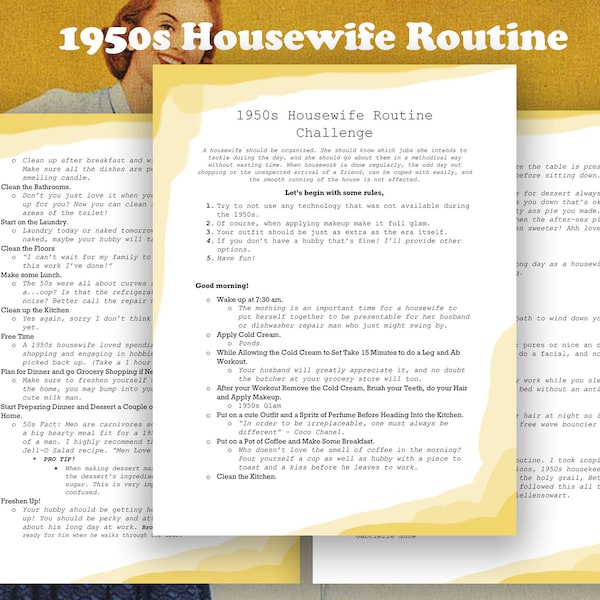 1950s Housewife Routine