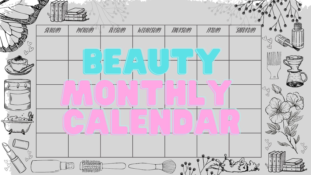 Beauty Monthly Calendar BLANK Etsy beauty-monthly-calendar-blank-etsy