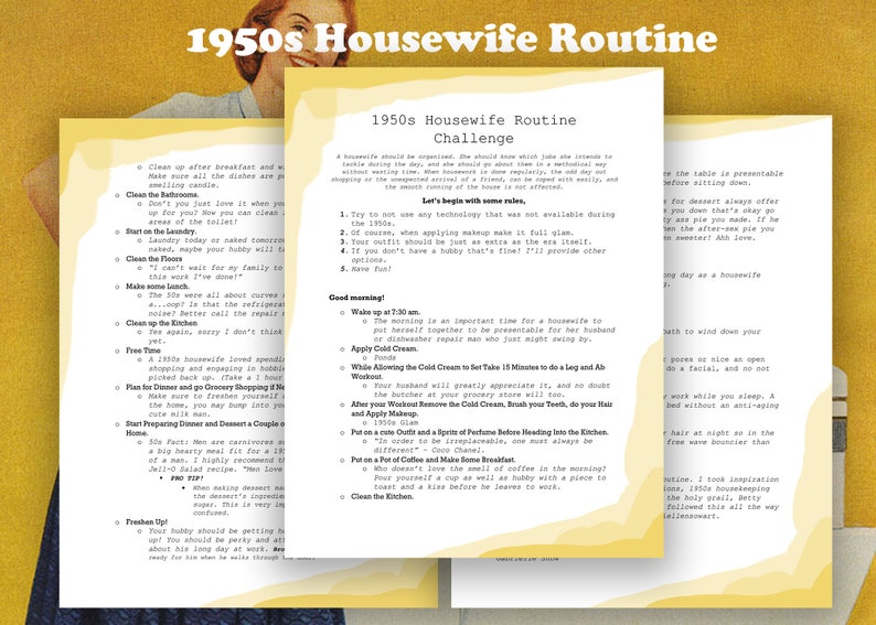 1950s Housewife Routine - Etsy