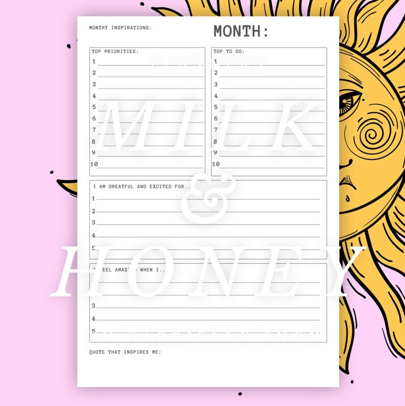 Monthly ***GLOW UP*** Worksheet - Etsy