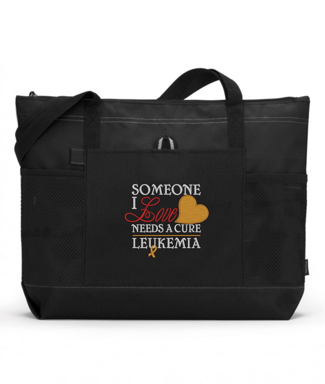 Leukemia Awareness Tote Bag/ Embroidered Leukemia Bag/ Someone I Love