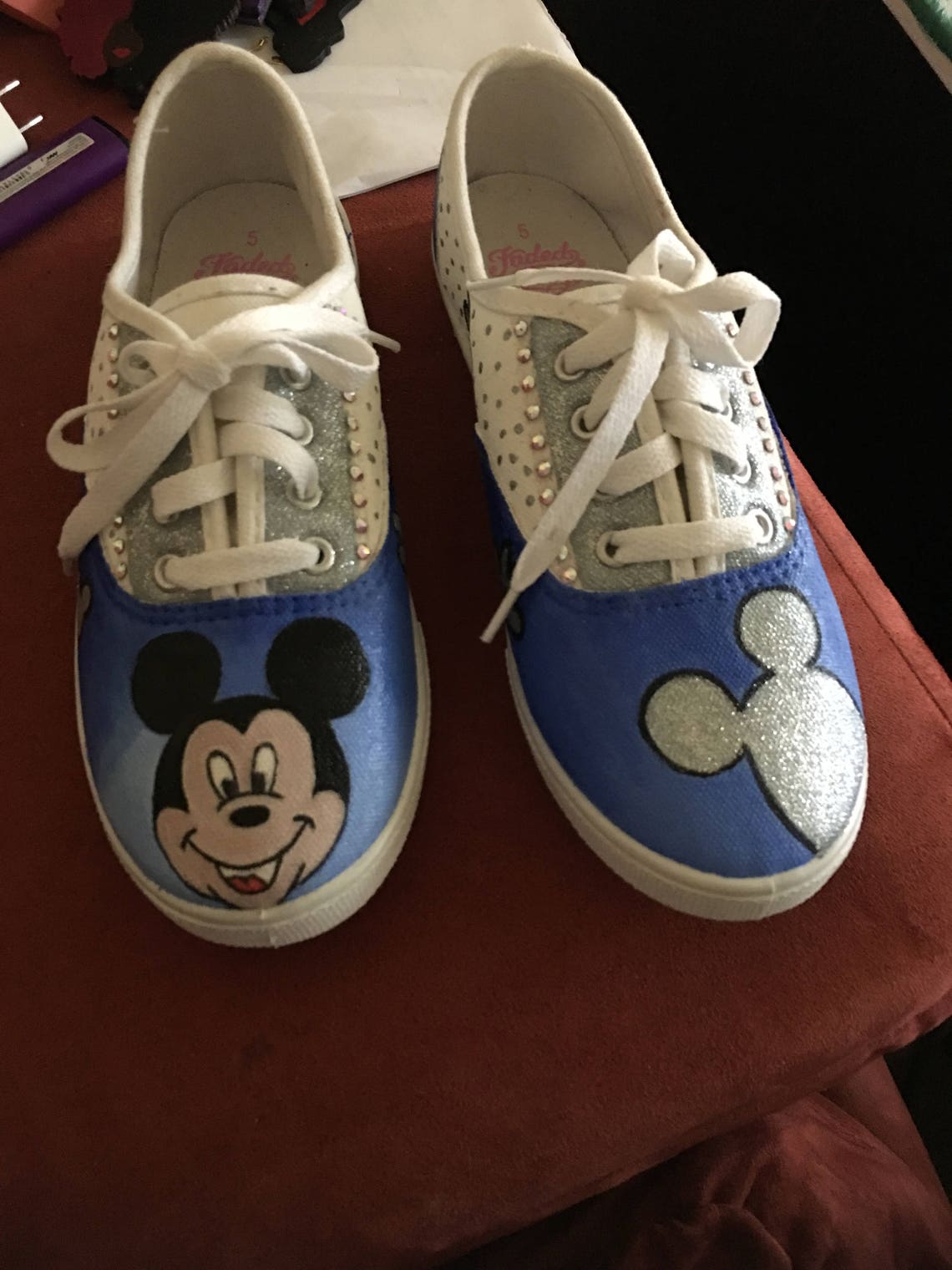 Women Mickey Mouse hand painted shoes | Etsy