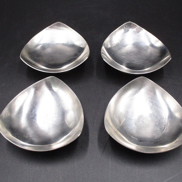 Mid Century Modern, Danish, Stainless Steel Votive Candleholders, Set of Four