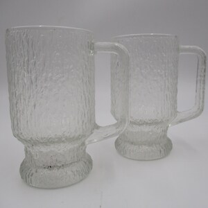 Indiana Glass Crystal Ice  Beer Tankards, Set of Two or Set of Three