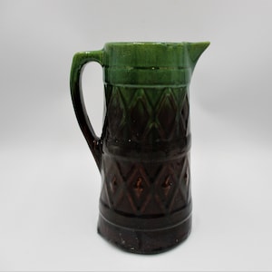 Early 20th Century Majolica Style Tankard Pitcher
