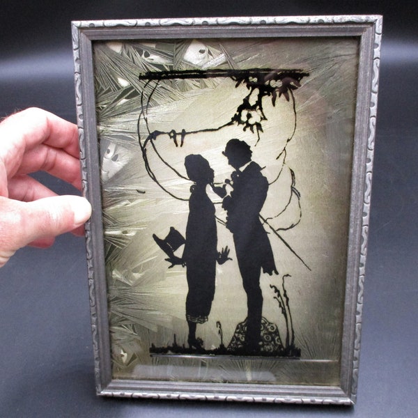 Silhouette, Flirtatious Couple with Super Cool Background.  Kirsch Kraft Products