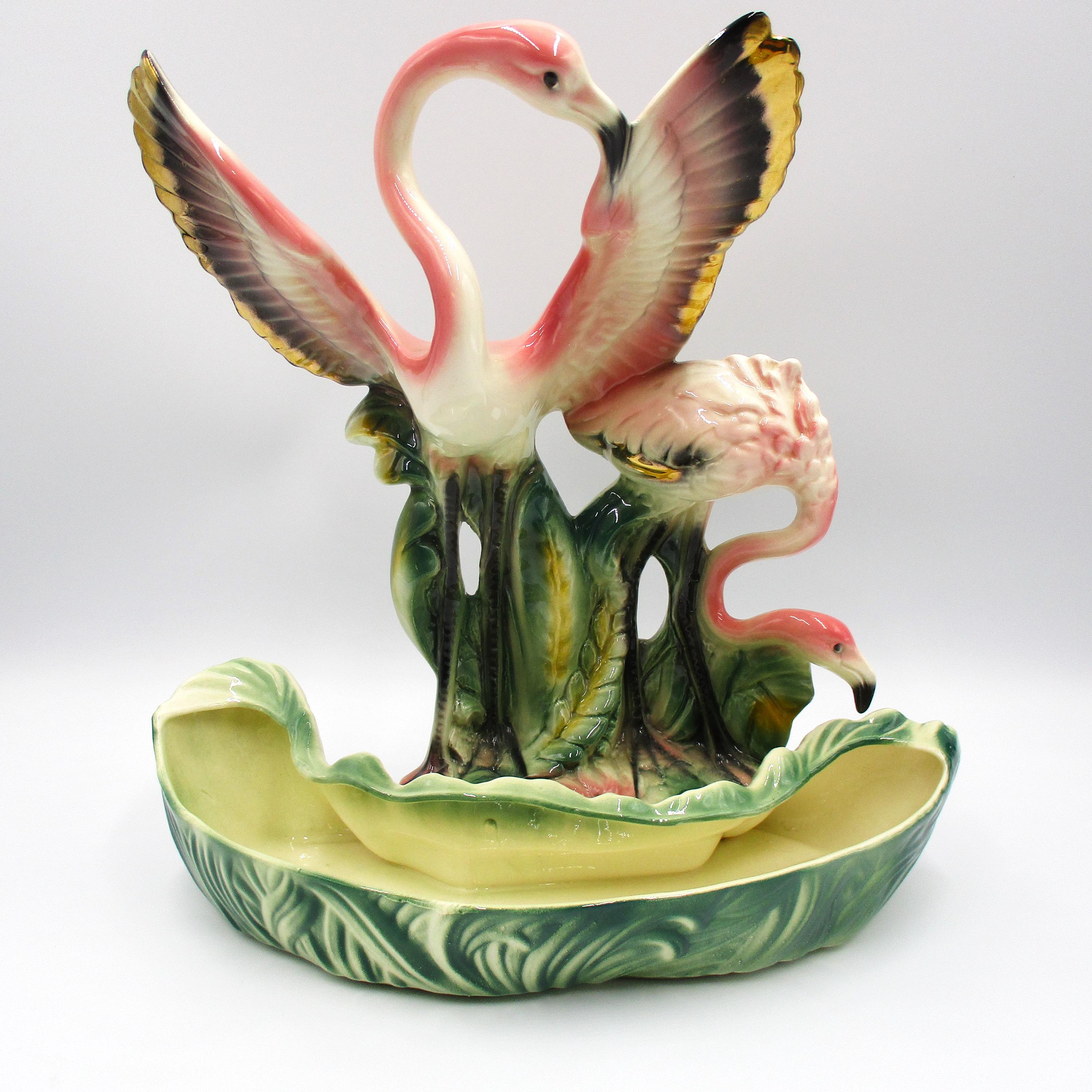 ECONECOさん キャンバスアートバタフライローズ Pink Flamingo Planter by Lane & Co., Van Nuys California, 1956 - Etsy