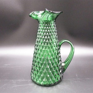 Vintage Empoli Green Diamond Point Pitcher