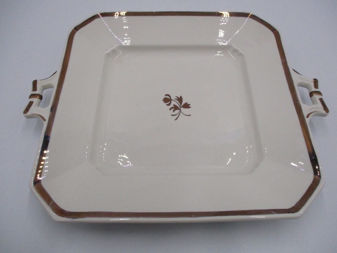 Red Cliff Ironstone Square Cake Plate, Serving Tray Etsy