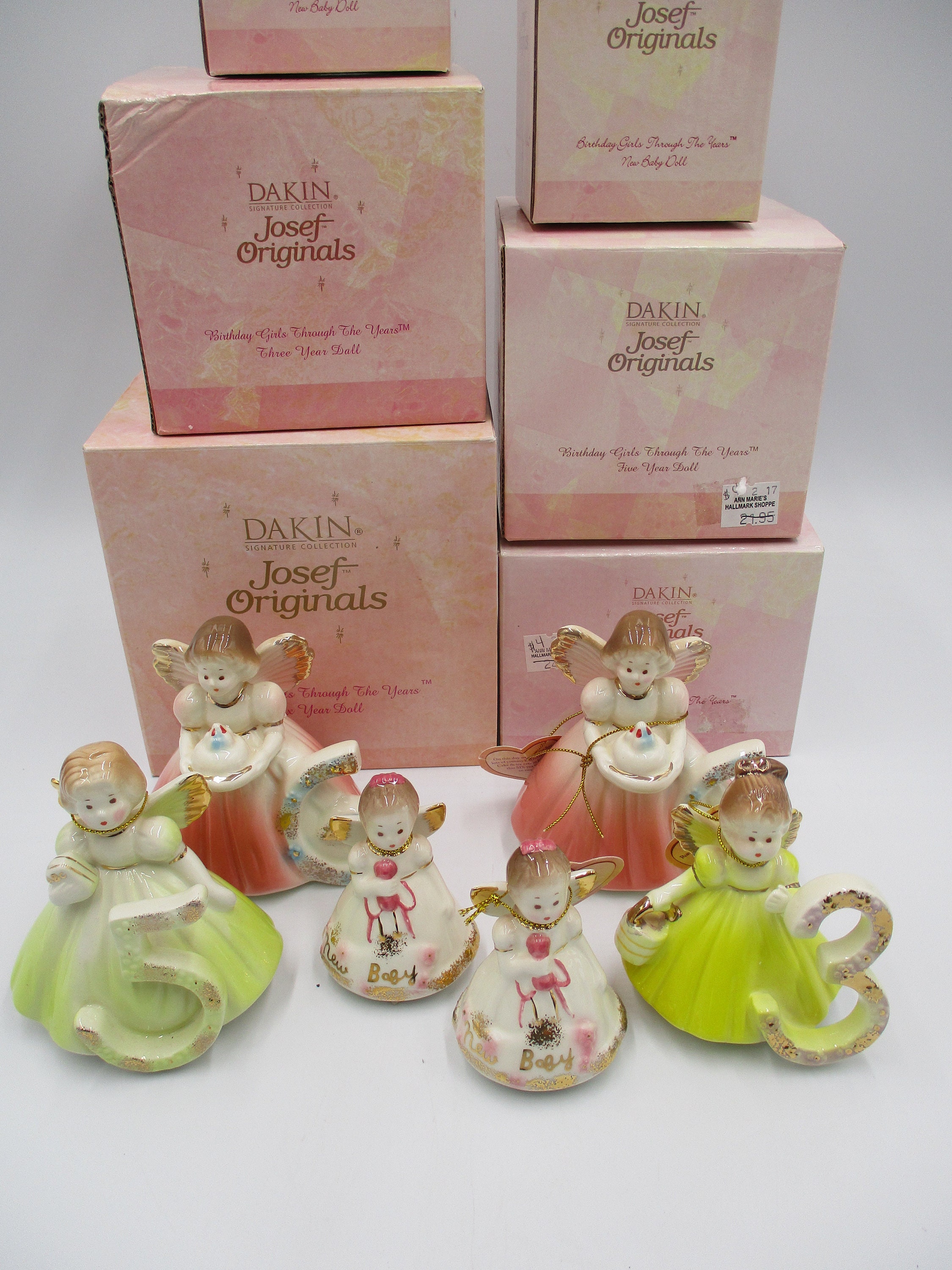 Choice of Josef Originals Birthday Angels, Mint in Box, New Baby