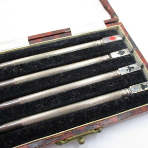 Lápiz de puente de plata de ley engastado en estuche original, período Art Deco