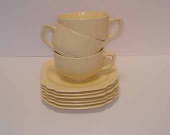 Homer Laughlin Century, Set of 3 Cups and 6 Saucers