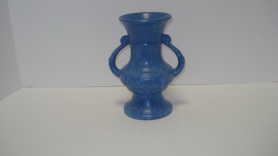 Rumrill Pottery Vase 368 7 Dutch Blue Stippled Glaze Etsy