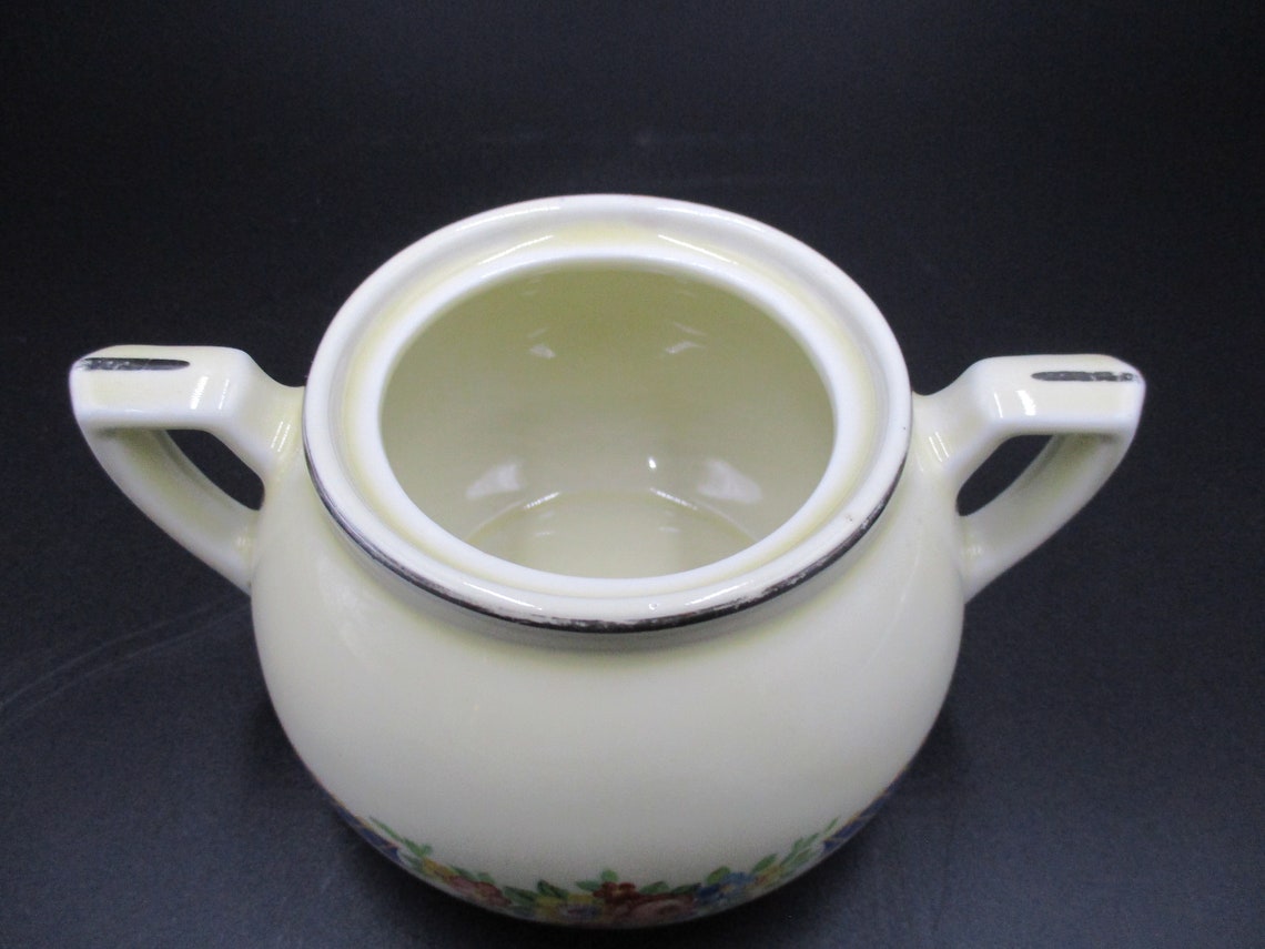 Boston Sugar Bowl No Lid Hall China Blue Bouquet 2 Etsy