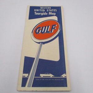 Gulf Oil Road Map, Ouest des États-Unis, millésime, années 1950, LIVRAISON GRATUITE