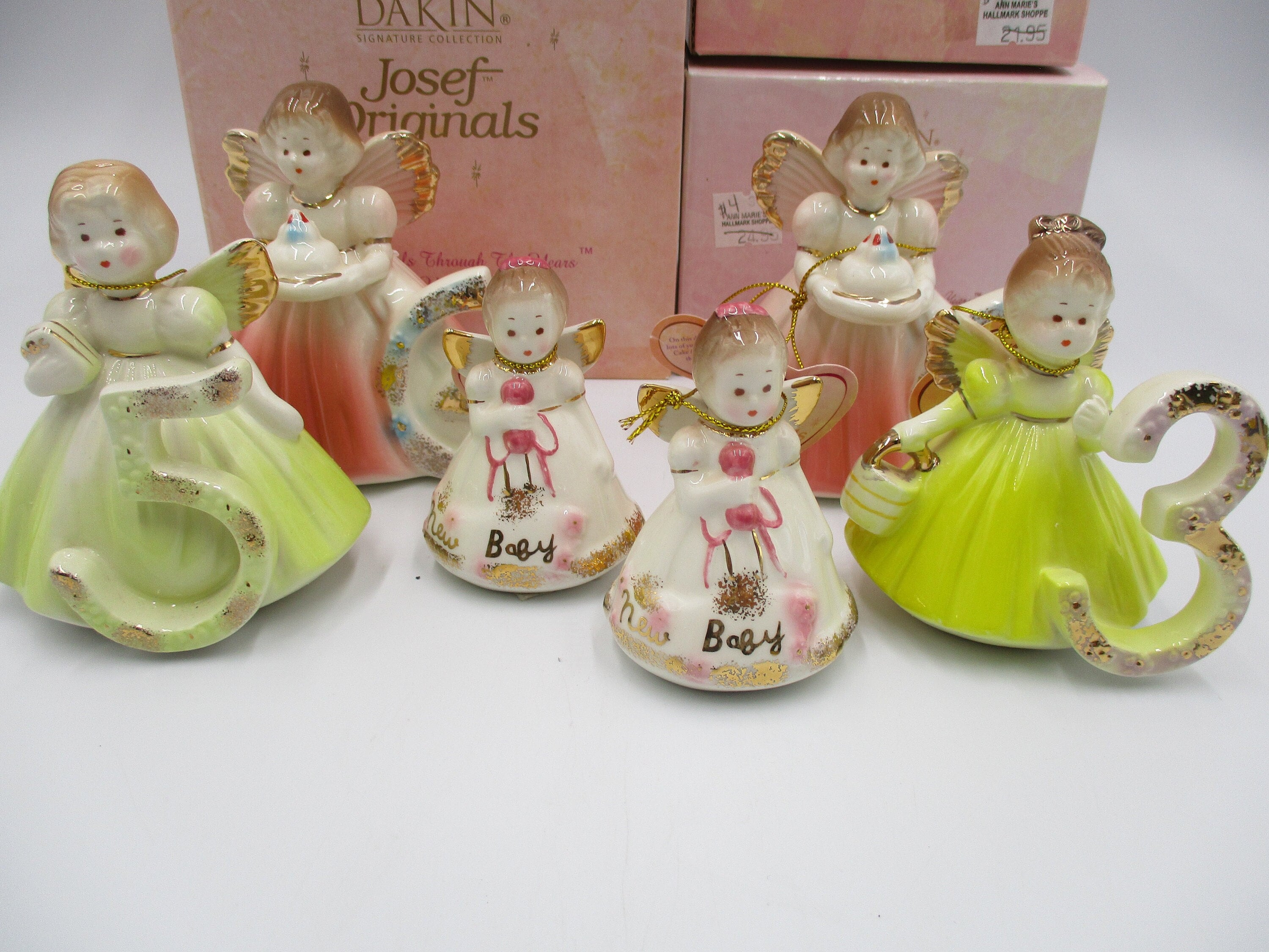 Choice of Josef Originals Birthday Angels, Mint in Box, New Baby