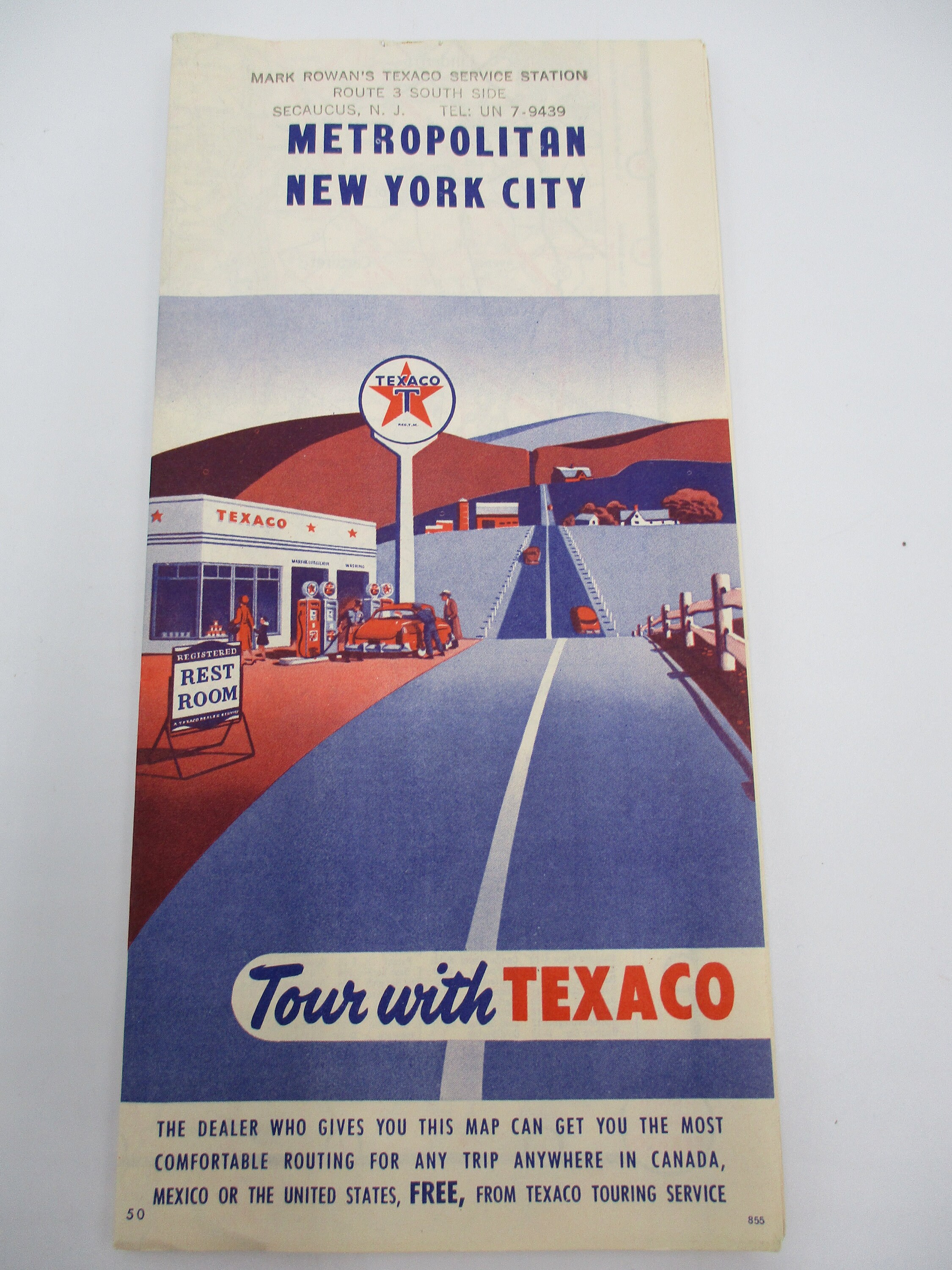 Texaco Road Map, Metropolitan New York City, Vintage, 1950, FREE  display picture 1