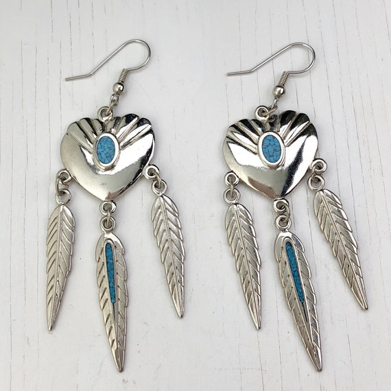 Feather /& Floral Southwestern Earrings