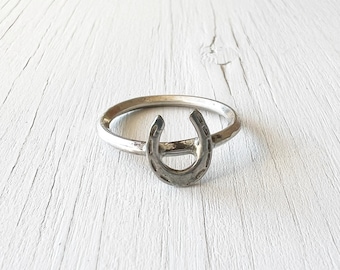 Sterling Silver Horseshoe Ring | Vintage Charm | Minimalist Jewelry