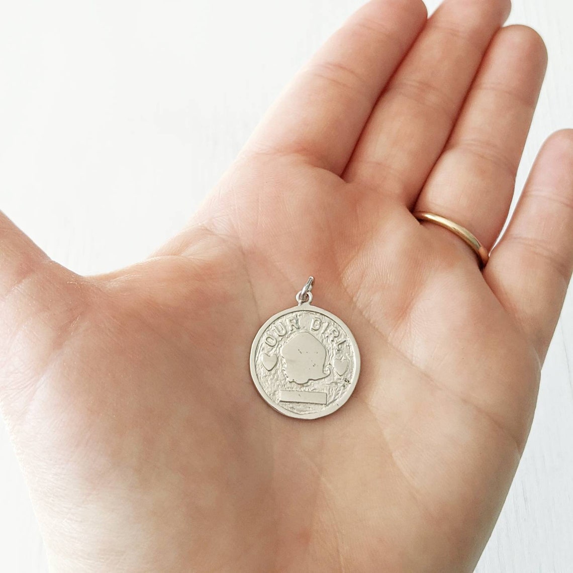 Sterling Silver Our Girl Charm Little Girl Charm Circular Etsy