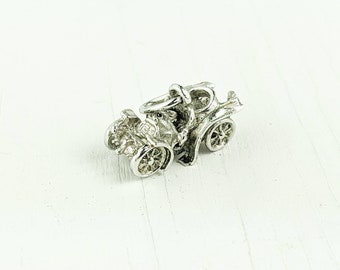 Sterling Silver Antique Style Car Charm | Roaster | 3D Charm | Pendant | Vintage