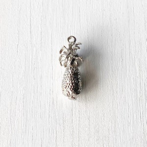 Sterling Silver Pineapple Charm | 3D Fruit Charm | Pendant | Vintage