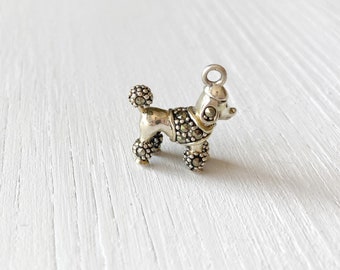 Movable 3D Poodle Pendant Charm Sterling Silver 925 Movable 3D Poodle Pendant Charm Sterling Silver 925