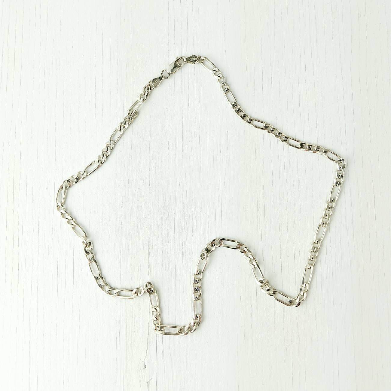 18 inch silver figaro chain Outlet