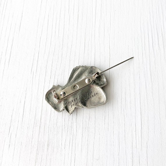 Pewter Strawberry Brooch | Strawberry Pin | Seagu… - image 4