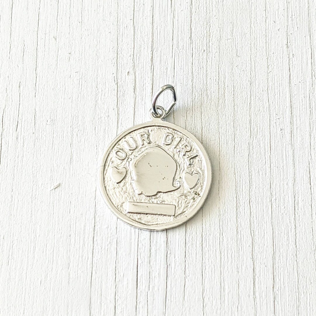 Sterling Silver Our Girl Charm Little Girl Charm Circular - Etsy